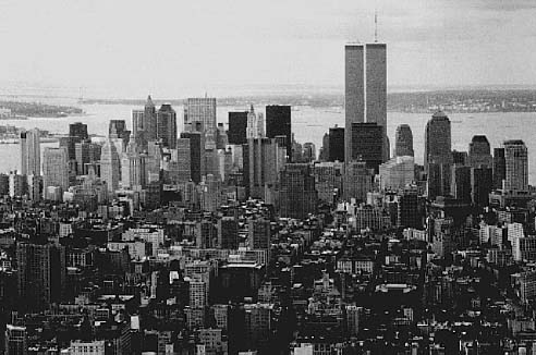 Blick vom Empire State Building auf den World Trade Center